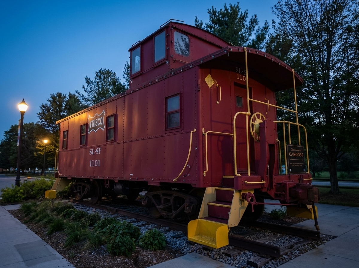 Historic Frisco Caboose in Downtown Rogers