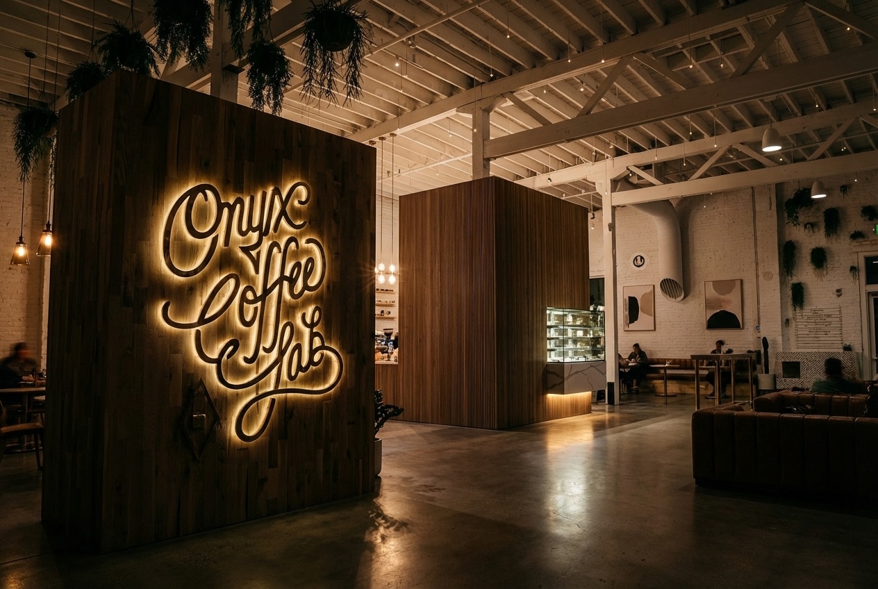 Interior of Onyx Coffee Lab HQ in Rogers