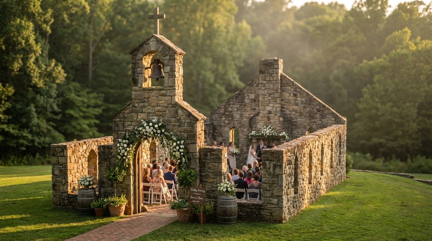 The Chapel Ruins event venue at Sassafras Springs